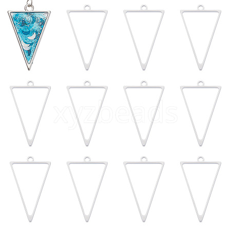 Unicraftale 16Pcs 304 Stainless Steel Open Back Bezel Triangle Pendants STAS-UN0057-57-1