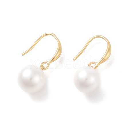 Shell Pearl Dangle Earrings EJEW-F233-01G-1