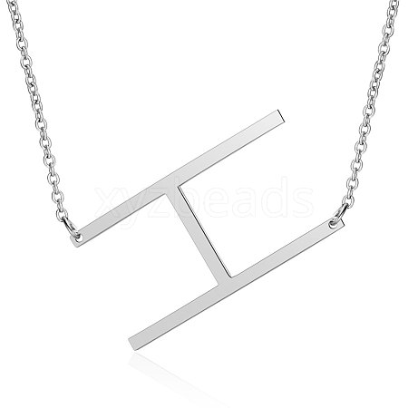 Non-Tarnish 201 Stainless Steel Initial Pendants Necklaces NJEW-S069-JN003D-H-1