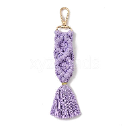 Handmade Macrame Nylon Thread Pendant Decorations HJEW-P019-06G-04-1