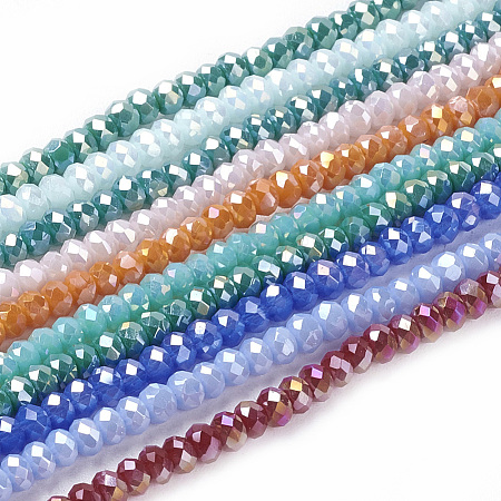 Electroplate Glass Beads Strands EGLA-A044-P4mm-BM-1