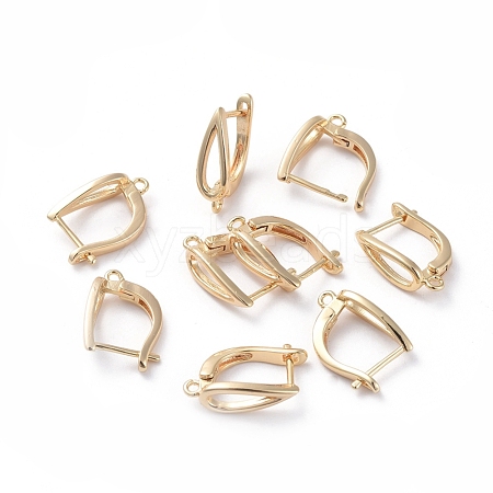 Brass Hoop Earring Findings with Latch Back Closure KK-L180-113G-1