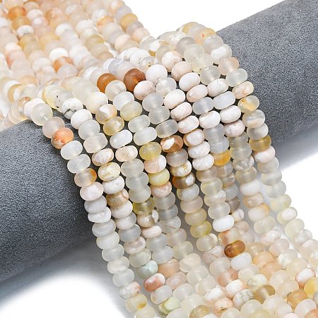 Natural Cherry Blossom Agate Beads Strands G-P575-A07-8x5mm-1