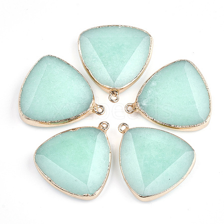 Electroplate Natural  Amazonite Pendants X-G-S344-14E-1