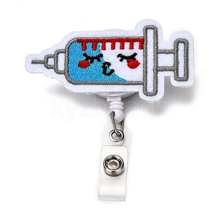 Wholesale Injection Syringe Shape Felt & ABS Plastic Badge Reel