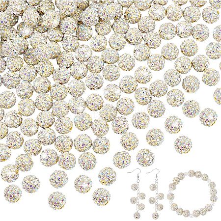 200Pcs Pave Disco Ball Beads RB-PH0001-50B-1