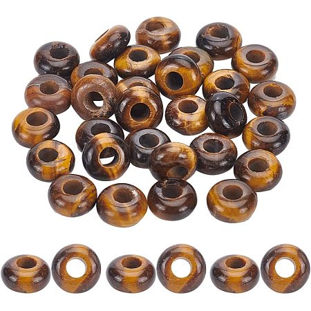  Natural Tiger Eye European Large Hole Beads G-NB0003-72B-04-1