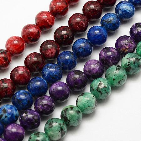 Natural Larvikite Beads Strands G-E382-8mm-M-1