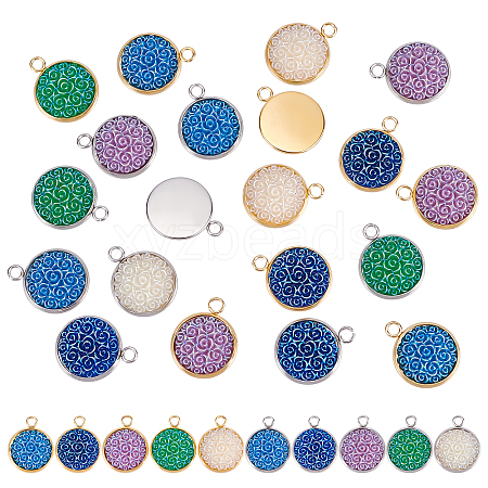 Unicraftale 20Pcs 10 Styles Resin Pendants RESI-UN0001-04-1