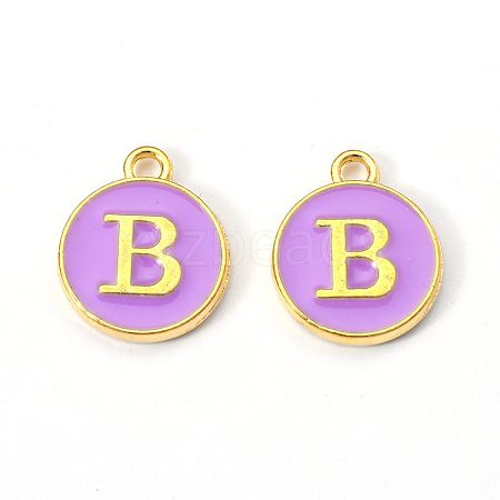 Golden Plated Alloy Enamel Charms ENAM-S118-10B-1