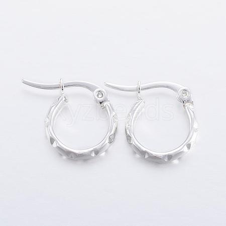 304 Stainless Steel Hoop Earrings EJEW-H327-08-1