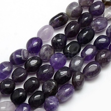 Natural Amethyst Nuggets Beads Strands G-L154-14-1