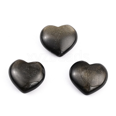 Natural Golden Sheen Obsidian Heart Love Stone G-B002-02-1