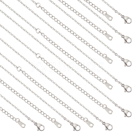  20Pcs 304 Stainless Steel Cable Chains Necklaces Ser for Men Women NJEW-NB0001-08-1