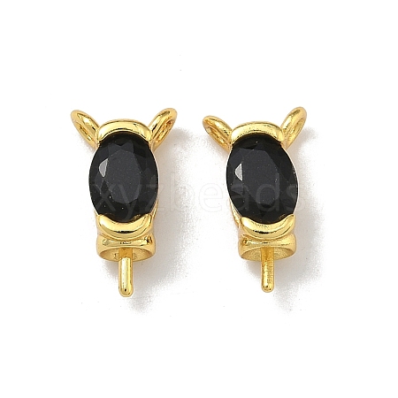 Brass Pave Single Cubic Zirconia Peg Bails Pin Charms KK-D226-01G-05-1
