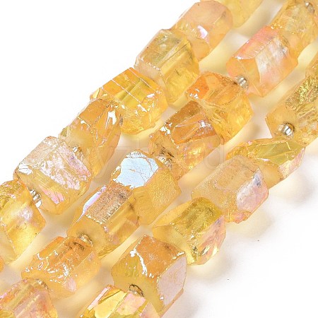 Electroplated Natural Quartz Beads Strands G-G767-02-12-1