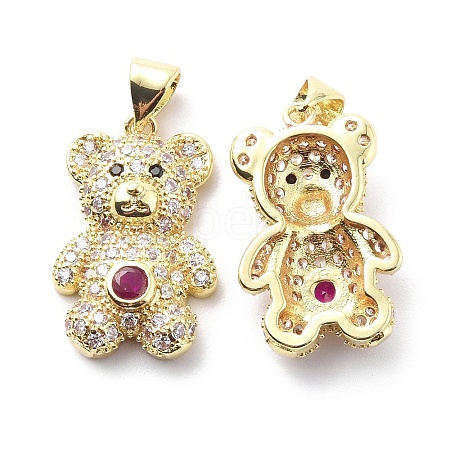 Brass Cubic Zirconia Pendants KK-G446-26G-02-1