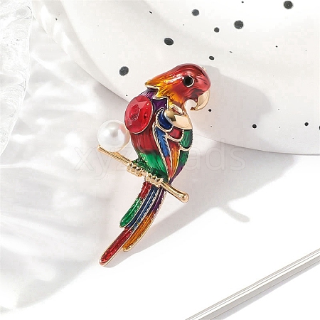 Parrot Alloy Enamel Brooches PW-WGB7706-02-1