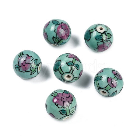 Famille Rose Porcelain Beads PORC-D023-01A-1