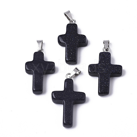 Synthetic Blue Goldstone Pendants LS-G-J354-03A-1