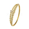 Rack Plating Brass Micro Pave Cubic Zirconia Hinged Bangles BJEW-H624-02G-4