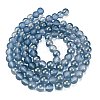 Frosted Transparent Glass Bead Strands GLAA-P065-8mm-10-5