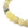 Natural Qinghua Jade Round Beaded Stretch Bracelet BJEW-JB07554-01-4