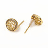 Brass Stud Earrings EJEW-L247-01G-2