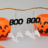 Funny Asymmetrical Letter Cloud Halloween Ghost Acrylic Dangle Earrings RK9776-1