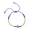 Adjustable Evil Eye Glass Braided Bead Bracelets for Women ZW1974-4-1