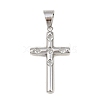 316 Surgical Stainless Steel & Clear Cubic Zirconia Pendants STAS-A137-03B-P-1