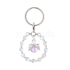 Alloy & Glass & Synthetic Moonstone Keychain KEYC-JKC01030-4