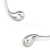 304 Stainless Steel Teardrop Open Cuff Choker Necklaces for Women NJEW-R003-01P-01-3