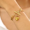 304 Stainless Steel Curb & Paperclip Chain Multi-layered Bracelets FS-WG8A90B-01-2