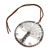Brass & Natural Quartz Crystal Chips Pendant Decorations HJEW-Z007-05R-10-3