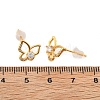 Butterfly Brass Micro Pave Cubic Zirconia Stud Earrings EJEW-B131-07G-03-5