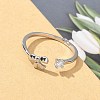 925 Sterling Silver Open Cuff Rings for Women RJEW-R008-03A-02-3