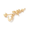 Leaf Cubic Zirconia Charm Belly Ring LS-AJEW-F057-06G-2