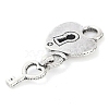 Tibetan Style Padlock and Key Alloy Pendants TIBEP-A11221-AS-NR-2