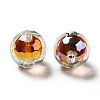 Two Tone UV Plating Rainbow Iridescent Acrylic Beads TACR-D010-03B-09-3