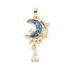 Brass Micro Pave Cubic Zirconia Pendants KK-S507-12G-1