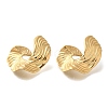 Ion Plating(IP) 304 Stainless Steel Flat Round Stud Earrings for Women EJEW-S227-56G-2