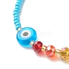 Flat Round Evil Eye Lampwork Braided Bead Bracelet BJEW-JB07234-03-5