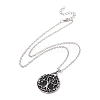 Retro Alloy Tree of Life Pendant Necklace for Men Women NJEW-B085-03-2