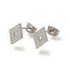 304 Stainless Steel Micro Pave Clear Cubic Zirconia Stud Earrings EJEW-H018-03P-02-2