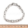 304 Stainless Steel Rectangle Link Chain Bracelets for Women Men BJEW-F488-30P-02-5