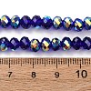Electroplate Transparent Glass Beads Strands EGLA-A046-01B-02-4
