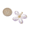 Two Tone Glass Seed Beaded Butterfly Pendants PALLOY-MZ00556-02-2