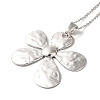 5-Petal Flower Alloy Pendant Cable Chain Necklaces for Women NJEW-Q343-03P-2