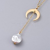 Natural Baroque Pearl Keshi Pearl Pendant Necklaces NJEW-JN02493-2